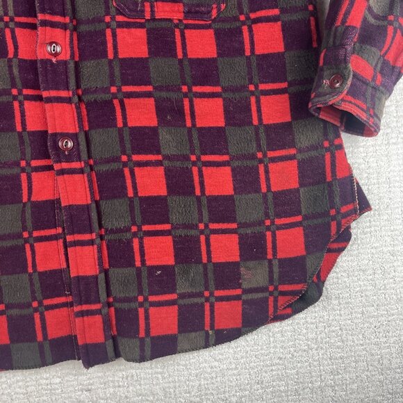 Vintage Champion Flannel Shirt Mens Size 15 1/2 Red 1970 Distressed Plaid (Read - Picture 5 of 16